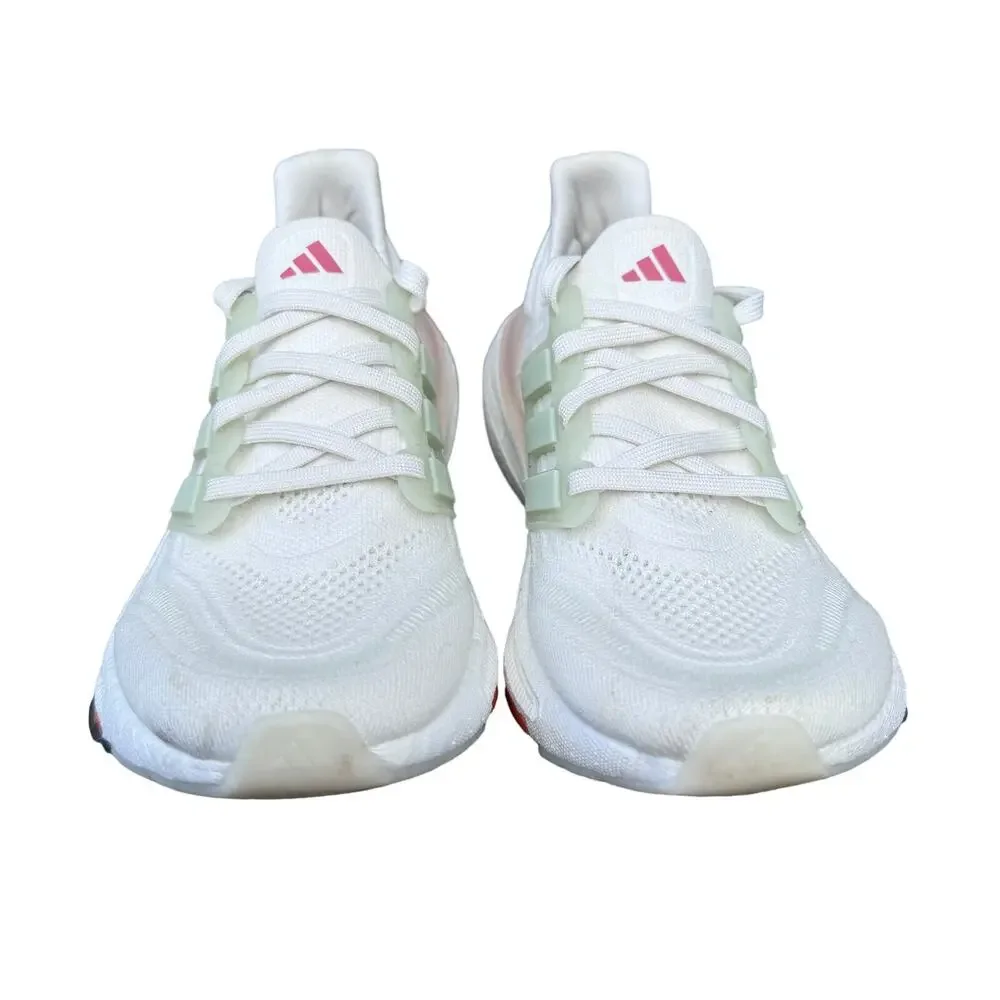Adidas Ultraboost Light HQ6348 Womens 7 Running Shoes Non Dyed White Linen Green